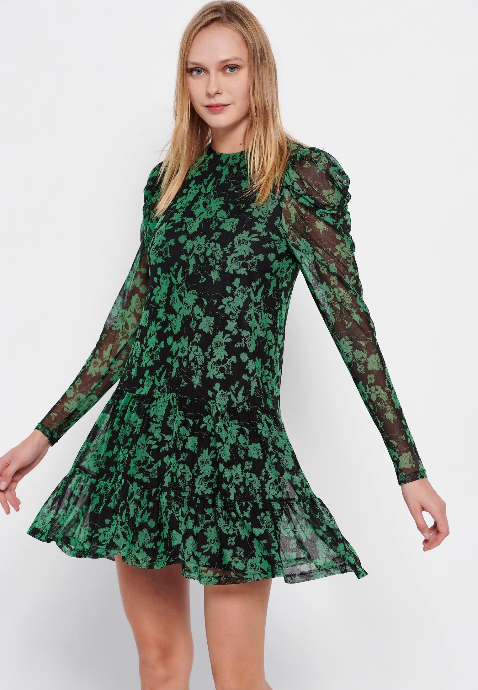 Funky Buddha Γυναικείο Φόρεμα Μίνι (FBL006-152-13-GREEN) Πράσινο