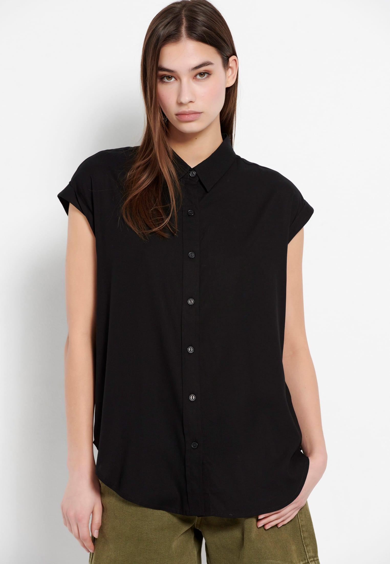 Funky Buddha Γυναικείο Πουκάμισο (FBL007-100-05-BLACK) Μαύρο
