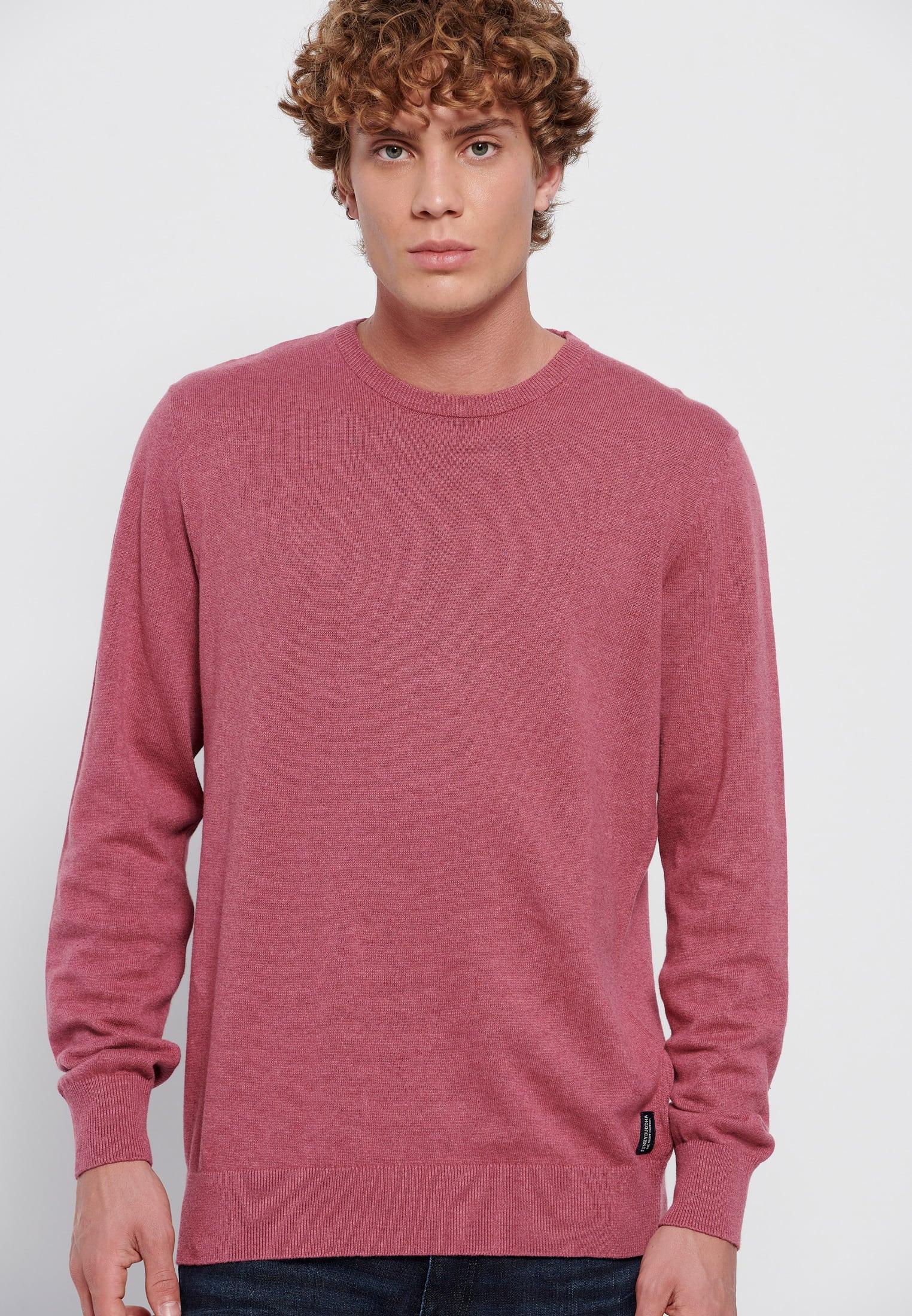 Funky Buddha Ανδρική Πλεκτή Μπλούζα Λαιμόκοψη (FBM006-001-09-ROSE-WINE-MEL) Φούξια