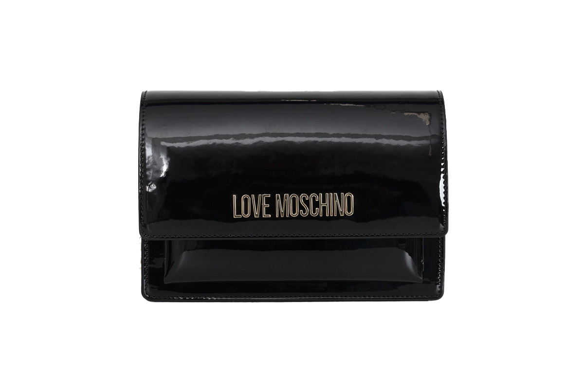 Love Moschino Borsa Patent Τσαντάκι Χιαστί - Ώμου (JC4095PP0GKR0000) Μαύρο