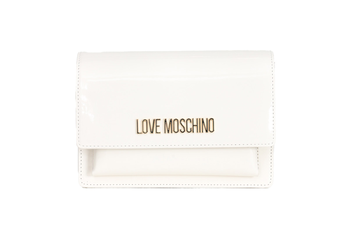 Love Moschino Borsa Patent Τσαντάκι Χιαστί - Ώμου (JC4095PP0GKR0100) Λευκό